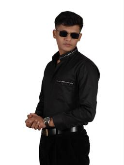 MENOIR - Barbed Wire Black Shirt