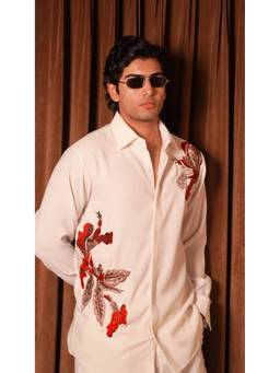 MENOIR - The Velvet Bloom White Shirt