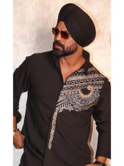 MENOIR - Black Shadow Crest Shirt