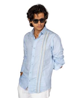 MENOIR - Blue Stripe Linen Shirt