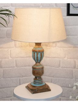 Homesake - Blue French Trophy Table Lamp Khadi Shade