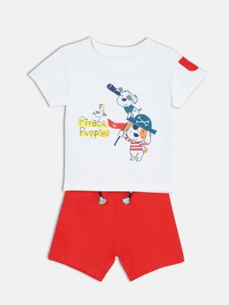 MINI KLUB - Baby Boys Crew Neck Short Sleeve Knit T-Shirt & Shorts (Set of 2)