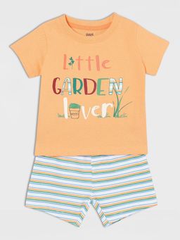 MINI KLUB - Baby Boys Round Neck Half Sleeve Knit T-Shirt & Shorts (Set of 2)