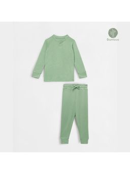 Cocoon Care - Sage Green Bamboo Knitted Cotton Co-Ords for Babies (Set of 2)
