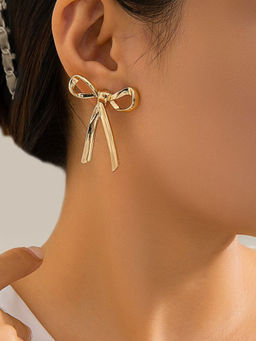 Stol'N - Alloy Bow Drop Earrings
