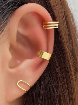 Stol'N - Alloy Geometric Ear Cuffs (Pack Of 3)