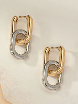 Stol'N - Metal Oval Drop Earrings