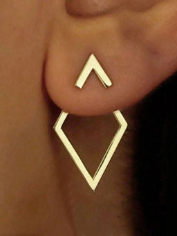 Stol'N - Alloy Geometric Diamond Earrings