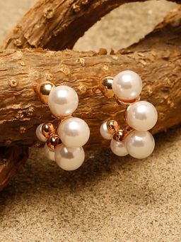 Stol'N - Alloy Pearl Hoop Earrings