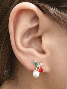 Stol'N - Multi-Colour Metal Cherry Drop Earrings