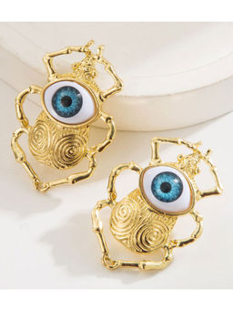 Stol'N - Blue Alloy Eye Insect Drop Earrings