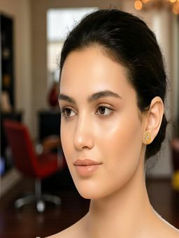 Accessher - Gold-Tone American Diamond Tear Drop Stud Earrings