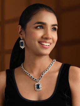 I Jewels - Gold-Plated Artificial Stones Studded Jewellery Set