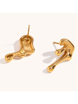 Stol'N - Gold Metal Irregular Drop Earrings