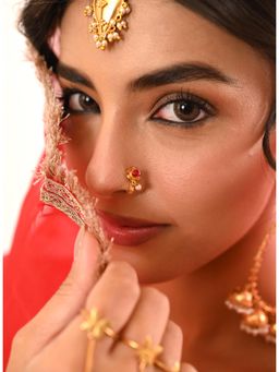 Tangerine - Gul Nose Ring with Chain