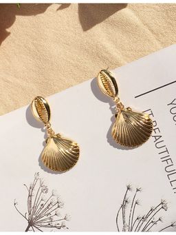 Stol'N - Scallop Asymmetrical Alloy Starfish Shell Geometric Drop Earrings