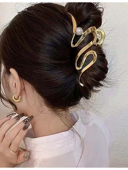 Stol'N - Wave Pearl Gold Wavy Pearl Claw Clip