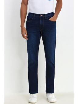 Allen Solly - Men Navy Regular Fit Mid Wash Jeans