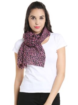 Style Quotient - Women Animal Printed Pink Shawl