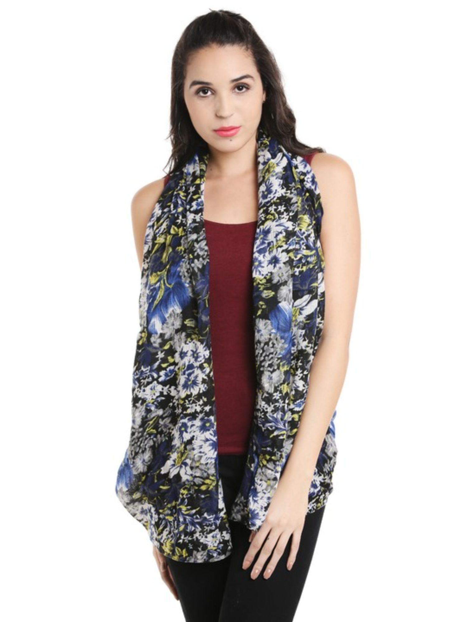 style quotient Women Floral Multi Color Stole-picture-15