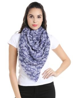 Style Quotient - Women Floral Navy Blue Shawl