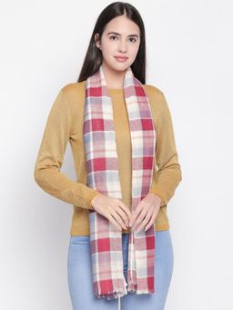 Style Quotient - Women Red & Blue Checked Scarf