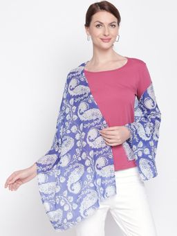 Style Quotient - Women Blue & White Printed Scarf