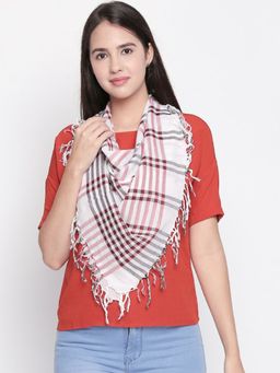 Style Quotient - Women Red & Black Checked Scarf