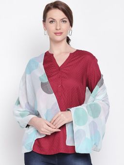 Style Quotient - Women Multi Color Polka Dots Printed Scarf