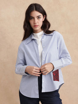 RAREISM - Zamon Dark Blue Regular Shirt