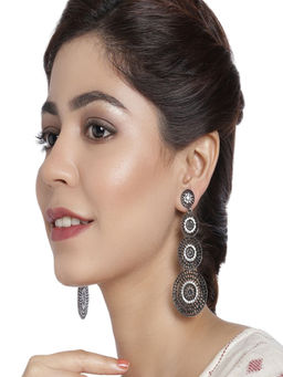 Accessher - Brass Silver Tone Lightweight Dangle Earring For Women And Girls