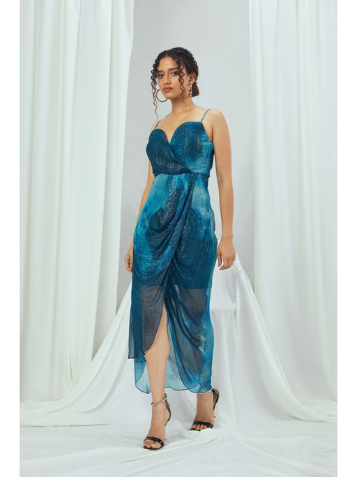 knee length dresses for ladies T-Tahari Metallic Mock Neck Dress – Elie Tahari main image 0