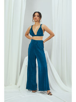 Nirmooha - Jade Blue Pleated Bralette Teal