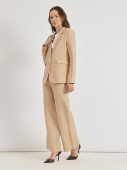 FableStreet - Linen Blazer Co-Ord - Beige (Set of 2)