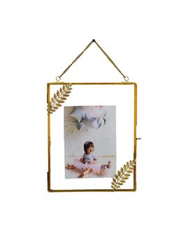 Hollyhock - Mighty Gold Hanging Glass Photo Frame