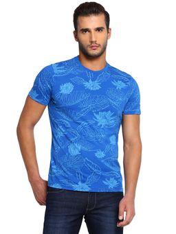 Wrangler - Men Royal Blue Printed Regular Fit T-shirt