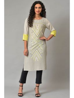 W - Grey Geometric Kurta