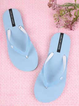 Carlton London - Solid Women Sky Blue Flipflops