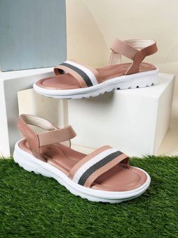 Carlton London - Stripes Peach Sandal