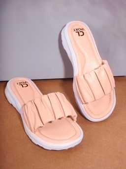 Carlton London - Ruffled Peach Sliders