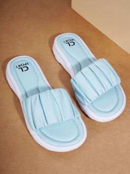 Carlton London - Ruffled Sky Blue Sliders