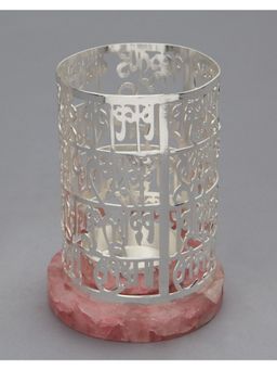 EL' UNIQUE - Pink Vakratund Mantra Cut Work Tea Light Holder