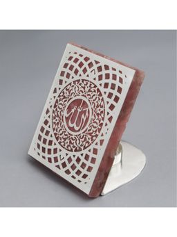 EL' UNIQUE - Pink Allah Cut Work Tea Light Holder On Rose Quartz