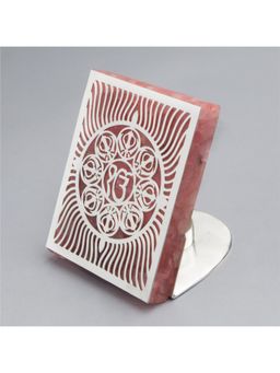 EL' UNIQUE - Pink Khanda Cut Work Tea Light Holder On Rose Quartz
