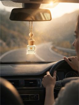 BIANCA - Beige Hanging Car Fragrance with Natural Oils