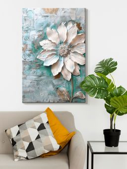 999Store - Textured Floral Canvas Painting