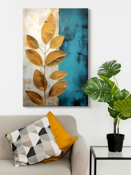 999Store - Abstract Leaf Canvas Painting