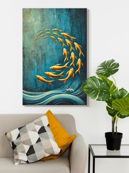 999Store - Golden Fish Swimming Canvas Painting
