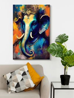 999Store - Vibrant Ganesha Canvas Painting