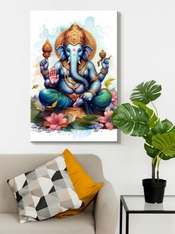 999Store - Colorful Ganesha Canvas Painting